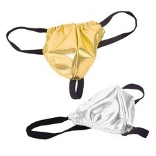 Homme Métallisé Sexy Slip String Strings Mini Sous-Vêtement Bikini Caleçons