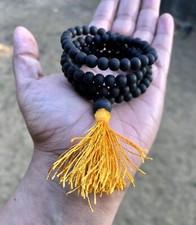 Original bois d'ébène 108 + 1 perles 6 mm, ROSAIRE naturel Karungali Malai Mala