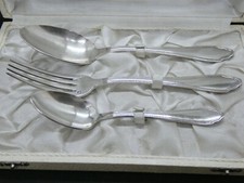 Ecrin NAISSANCE BAPTÊME 3 COUVERTS enfants métal argenté 2 poinçons 