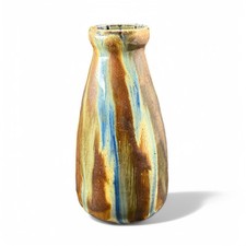 Vase signé Renault Argent – Grès émaillé flammé polychrome – Midcentury France