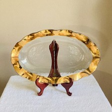 Plat ovale signé Annie Glass