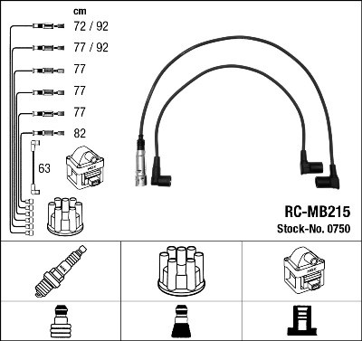 Ngk 0750 ignition cable kit - ignition,