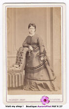 FEMME SECOND EMPIRE ACCOUDÉE SUR UN FAUTEUIL, CDV PROVOST à TOULOUSE, 1870 -X27