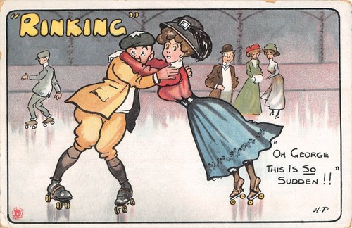 Cpa illustrateur rinking - cpa,