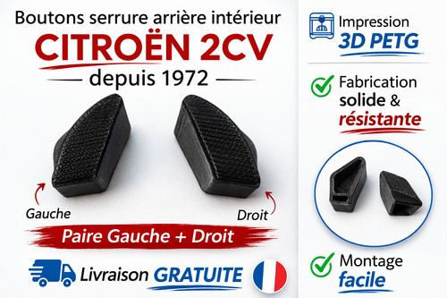 Paire boutons serrure arrière - paire,