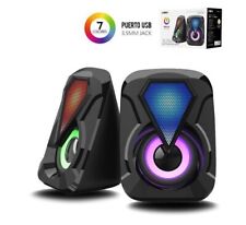 Enceintes Couleurs pour PC Avec Câble USB + Jack 2.0 Bon Son Qualité