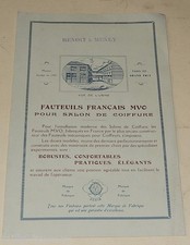 Dépliant publicitaire FAUTEUILS FRANCAIS MVO pour SALON de COIFFURE