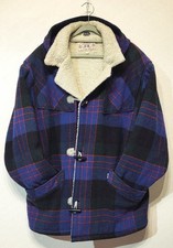 Levi's Vintage 90' S Wool Coat Jacket Hood Carreaux Bûcheron Taille XL