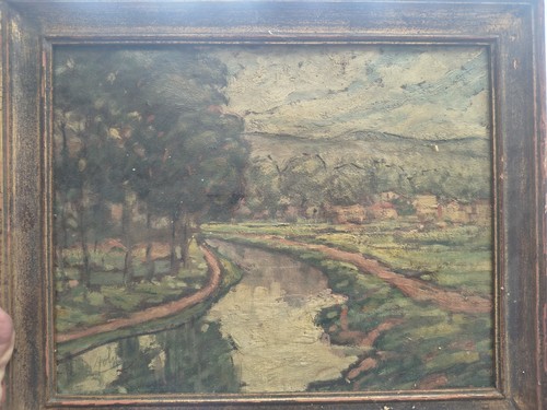 Ancien tableau huile - , sur