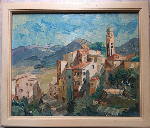 Ancien joli tableau signé - , hst