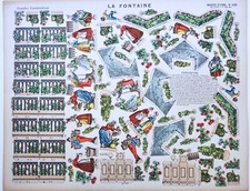 Imagerie d'EPINAL N°425, LA FONTAINE, petits métiers, jardin, image à découper,