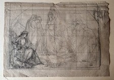 Dessin Ancien Crayon Etude