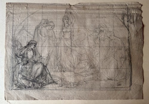 Dessin ancien crayon etude - ancien,