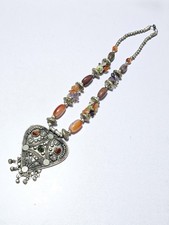 Magnifique Ancien Collier Chaîne Tribal Vintage