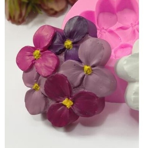 Moule silicone fleur hortensia - silicone,