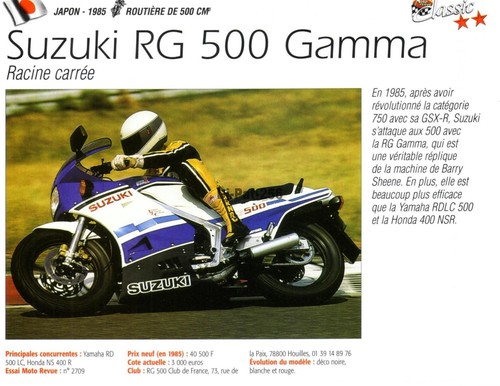 Fiche moto suzuki rg 500 - fiche,