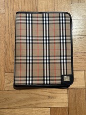 Organiseur Burberrys vintage tartan beige logo doré Prorsum années 90 Neuf