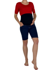 Umstandsshort Short Jeans Denim Ceinture de Ventre Grossesse Vêtements Maternité
