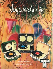 PUBLICITE ADVERTISING 084  1958   TEPPAZ   tourne-disque éléctrophone