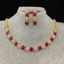 Ensemble De Mariée Bollywood Indien Bijoux Plaqué Or Collier CZ Femme A19