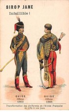 Chromos.AM13562.Sirop Jane.10x6 cm environ.Transformation uniformes armée Fra