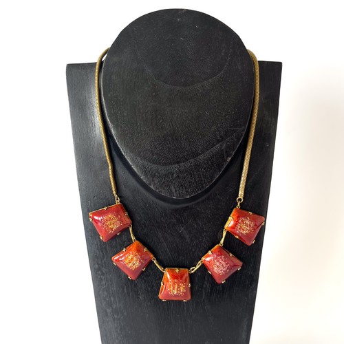 Collier art déco métal - collier,