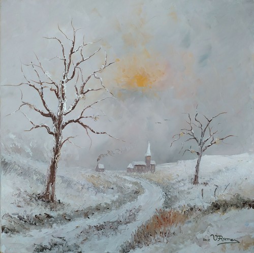 Tableau huile sur toile - ,