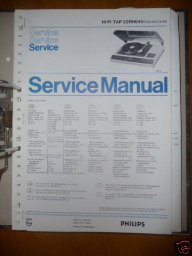 Manuel service philips - manuel,