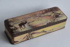 Boîte Biscuits tôle lithographiée Debray Paris Cerf Hiver (64575)