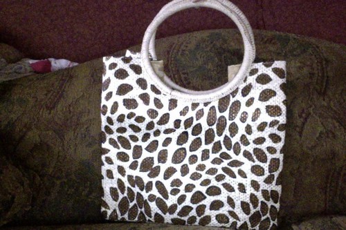 Leopard straw handbag tote - straw, handbag/tote
