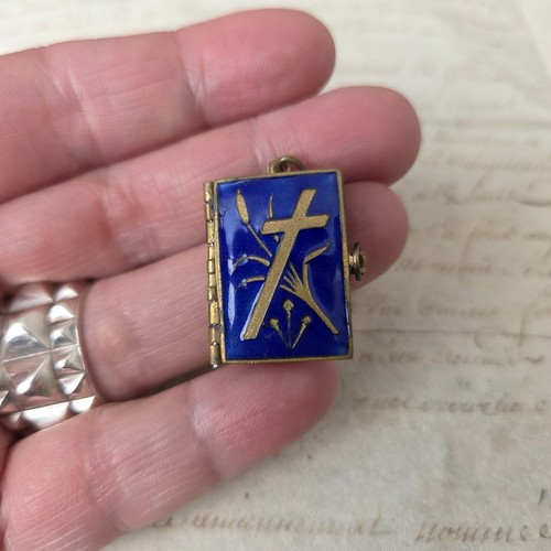 Livre miniature email bleu - miniature,