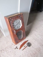 ANCIENNE HORLOGE PENDULE CARILLON EN BOIS 8 marteau a renover