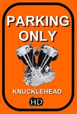 plaque PARKING ONLY HARLEY DAVIDSON KNUCKLEHEAD (idée cadeau anniversaire noël )