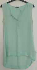 ? TUNIQUE H&M VERT PALE ❤️ LONGUEUR ASYMÉTRIQUE LÉGER SANS MANCHES FEMME 42 44