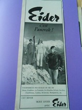 Publicité advertising 1969 Eider c'est l'anorak 