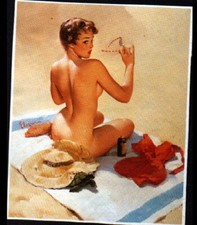 IMAGE pour ADULTE sage / NATURISME BRONZAGE à la PLAGE illustrée vintage