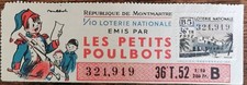 Billet de loterie nationale 1952 36e tr B - Les Petits POULBOTS - Rep Montmartre