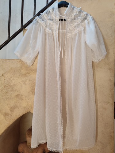 Peignoir broderie dentelle - peignoir,