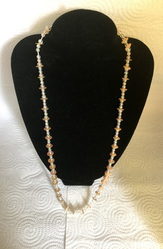 Collier long perles - perles/, disques
