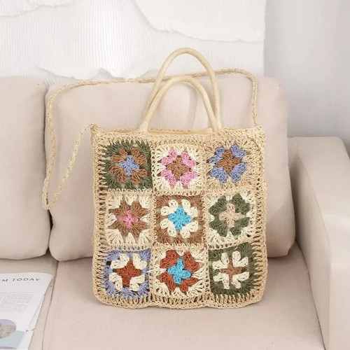 Borsa cabas beige paille - borsa,