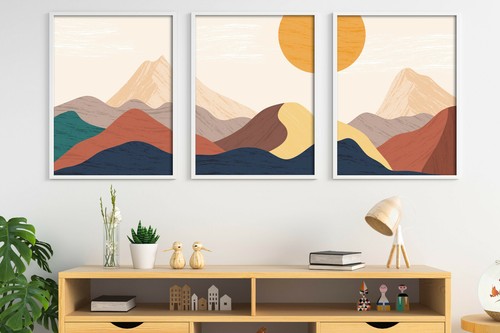 Mid century mountain wall - century,