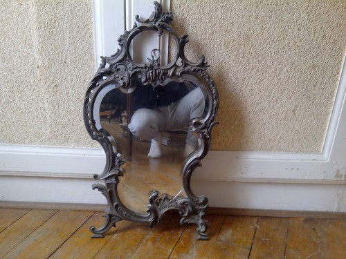Miroir bronze argenté - argenté, art