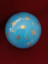 BACCARAT Presse papier OPALINE TURQUOISE et Lys D'or - Parfait Etat -