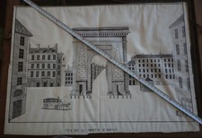 vieux dessin 17 ème architecte Paris Porte de Saint Denis plume encre tire ligne