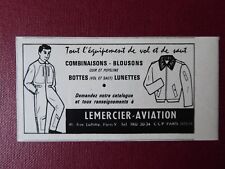 6/1965 PUB LEMERCIER AVIATION BOTTE COMBINAISON VOL SAUT PARACHUTE FRENCH AD