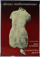 Déesses méditerranéennes Circa 1970 Affiche Originale Exposition Sculpture