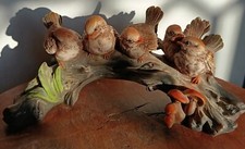 Vintage: très joli groupe figurines oiseaux en résine F.A.R.O Lucchesi Italy C75