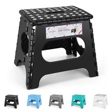 Tabouret Pliant 27 cm Noir Marchepied Pied Pliable 150kg Capacité Tabouret Pl...