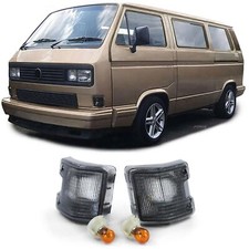 Clignotant Noir Fumee Paire Gauche Droite pour VW T3 Bus Boîte Transporter 79-92