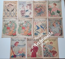 lot 11 revues Mon ouvrage 1949 broderie bricolage mode femme enfant tricot